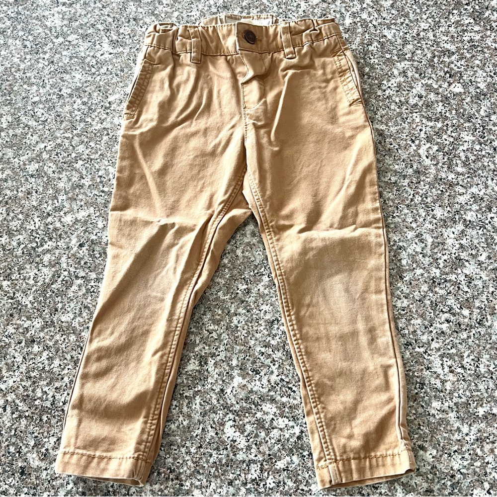 L.O.G.G Size 2Y Medium (Baby) Solid Tan Khaki Jeans Pants Elastic Waist Logg